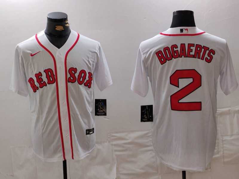 Mens Boston Red Sox #2 Xander Bogaerts White Cool Base Stitched Jersey